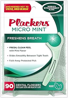 Plackers Micro Mint Dental Flossers, 90 Count (Pack of 6)