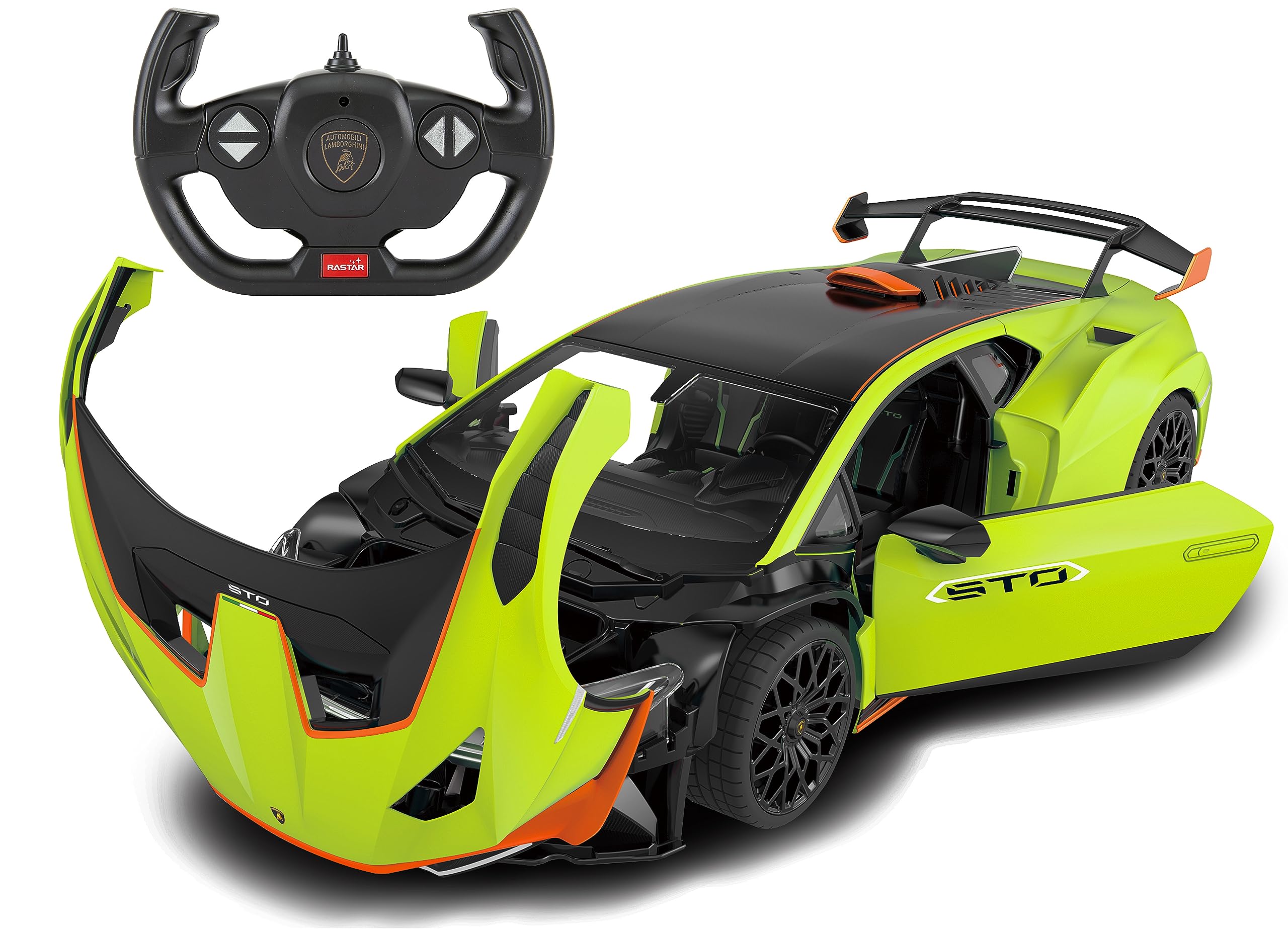 JAMARA Lamborghini Huracán STO 1:14 2,4 GHz drzwi ręczne - przezroczysta szyba przednia, światło LED, samochód RC
