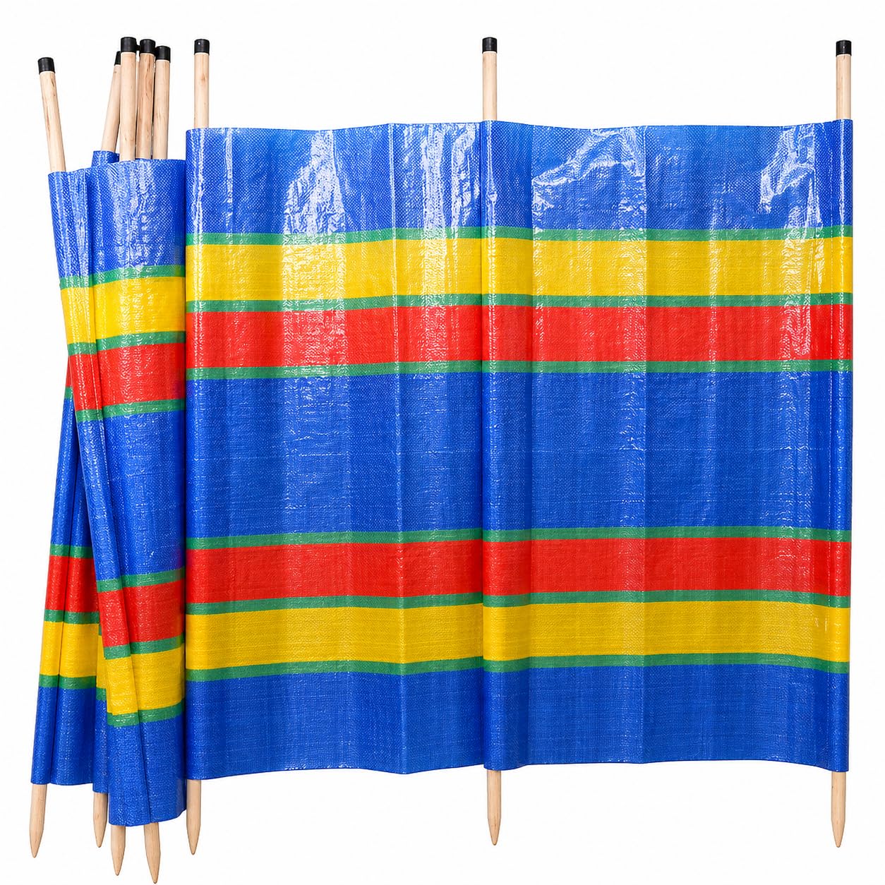 AKADIL Windbreaker Camping, Windbreaker for Beach, Caravan Camping Shelter, Holiday, Sun Shade, Beach Windbreak for Garden and Outdoor Use, Extra Tall Festival WindBreak (Blue, 4 pole (5ft x 7ft))