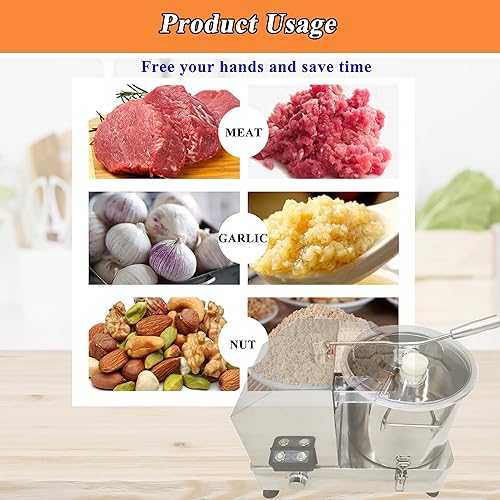 Miniatura 6 de TECHTONGDA Procesador de alimentos y picador de verduras, picadora de carne comercial, picadora eléctrica de acero inoxidable, picadora de carne de