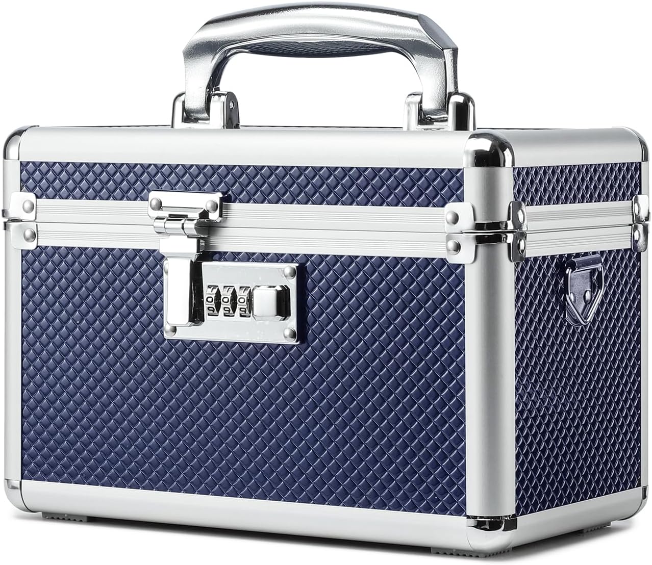 Storage Lock Box with Combination code, Lockable Medicine Storage Case, Empty First Aid Box, Security Lock Box, Multipurpose Lockbox for Home and Outdoor Use (Blue, Small)