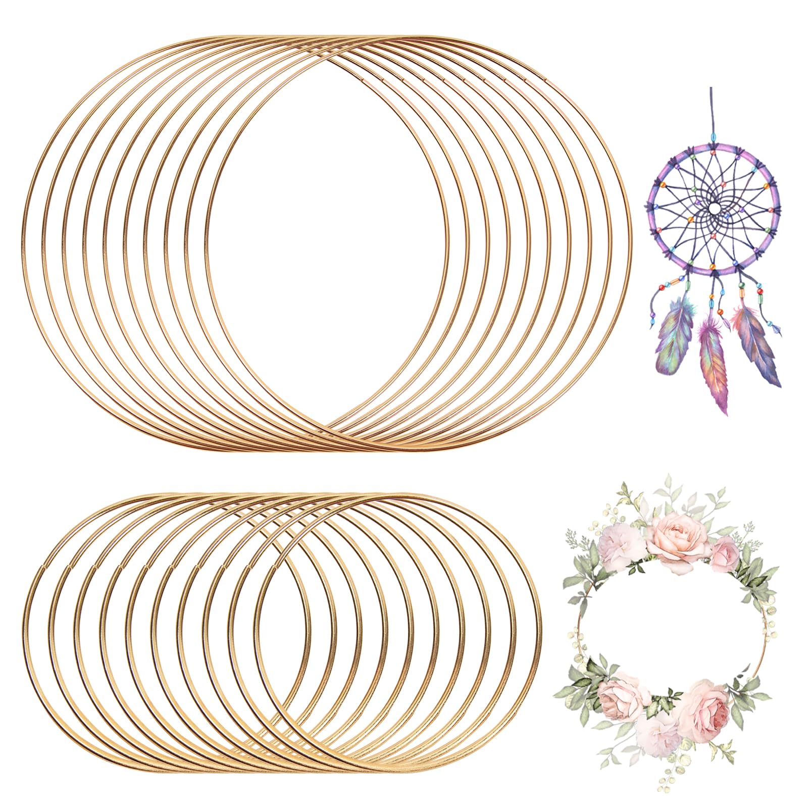 Sporgo Metallring Set 12 Stück - Gold Stern Ringe Für Makramee Und DIY