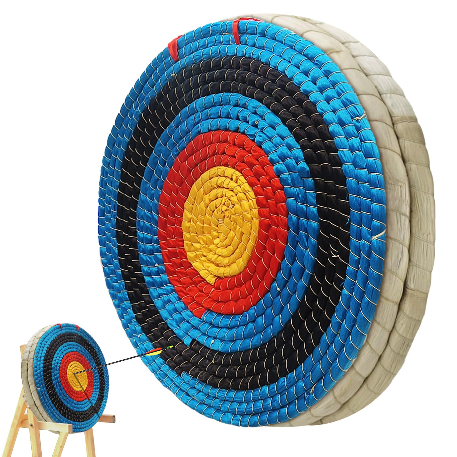tiro con l'arco bersaglio 3/5/7 strati di paglia tiro con l'arco bersaglio, freccia bersaglio per Recurve arco Longbow o arco composto tondo freccia bersaglio per pratica di tiro di