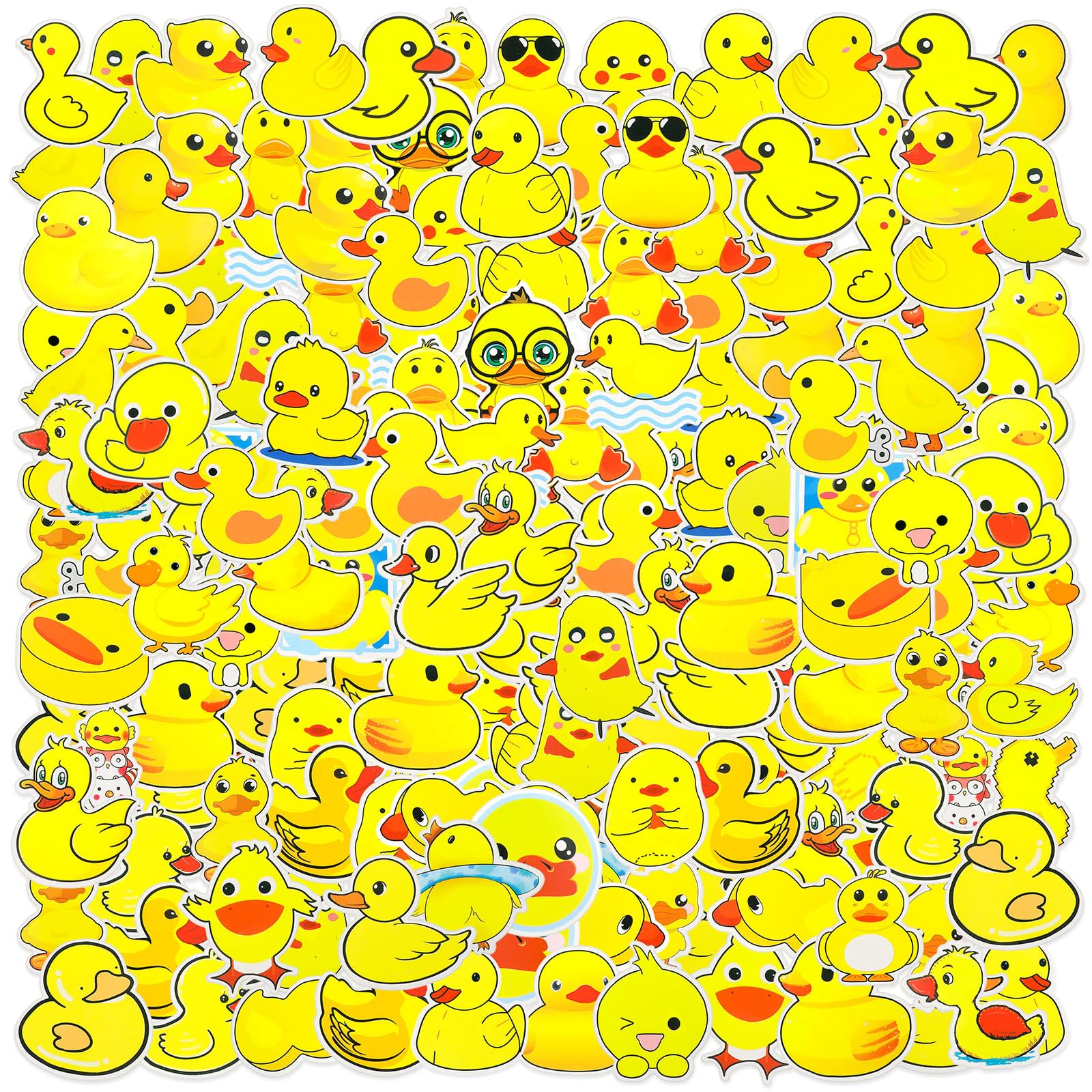 Amazon.co.jp: 200枚 かわいいイエローアヒルステッカー アヒル 防水 