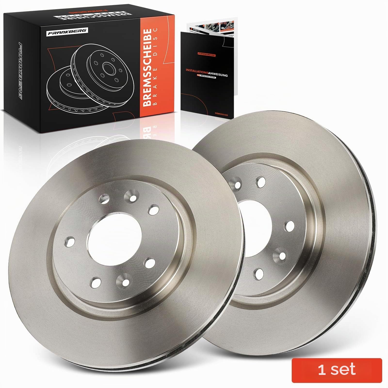 Frankberg Set di dischi freno incl. 2x Dischi Freno Anteriore Ventilato Diametro296mm Compatibile con Qashqai II SUV J11 J11 KadSìr HA HL Replace# 402064EA0A, 402064BA0A