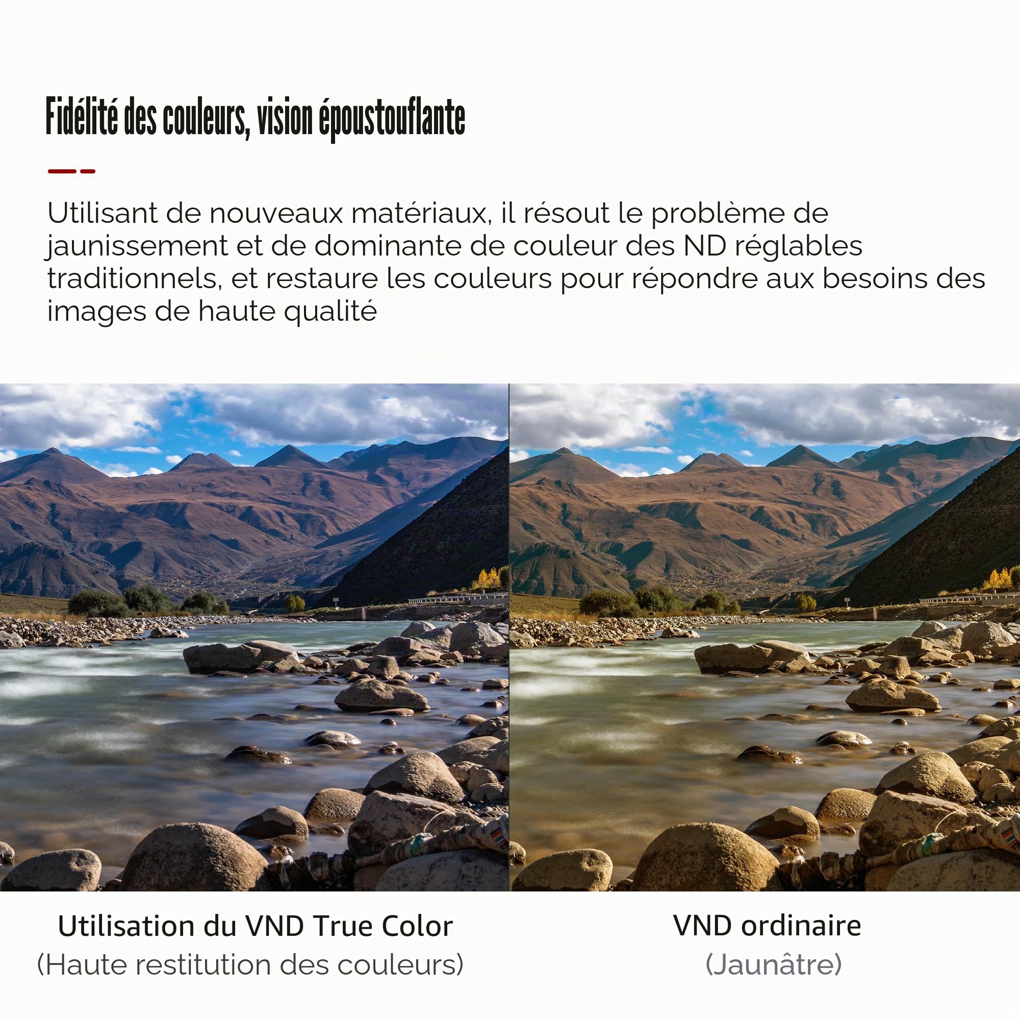 7artisans True Color VND Filtre à densité Neutre réglable 2-5 niveaux/6-9 Niveaux VND réglable 67 mm/72 mm/77 mm/82 mm Filtre à densité Neutre polarisé pour Objectif d'appareil Photo Film vidéo