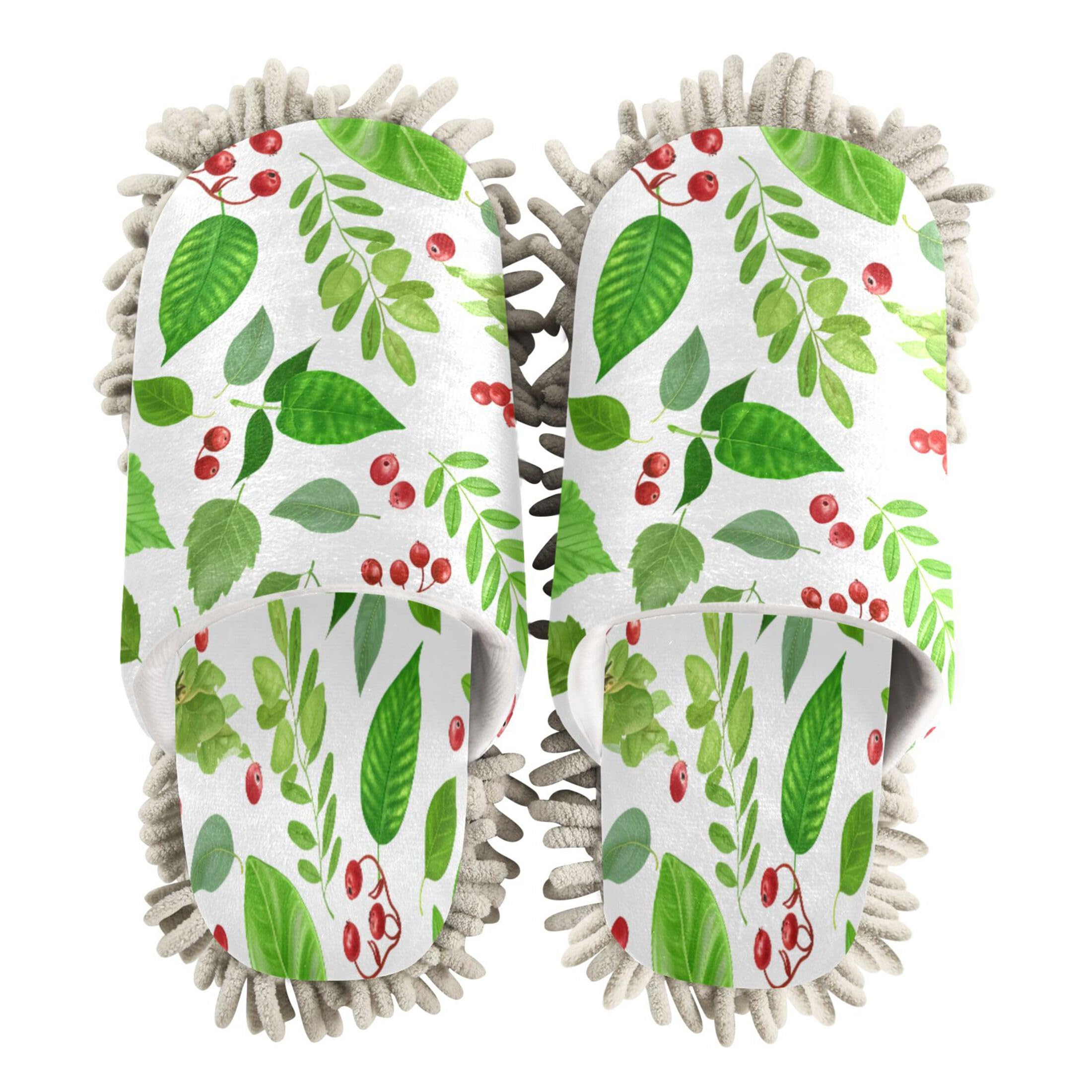 Kigai Cacti Mop Slippers for Floor Cleaning, Slippers for Women Men, Microfiber Floor Cleaning, M