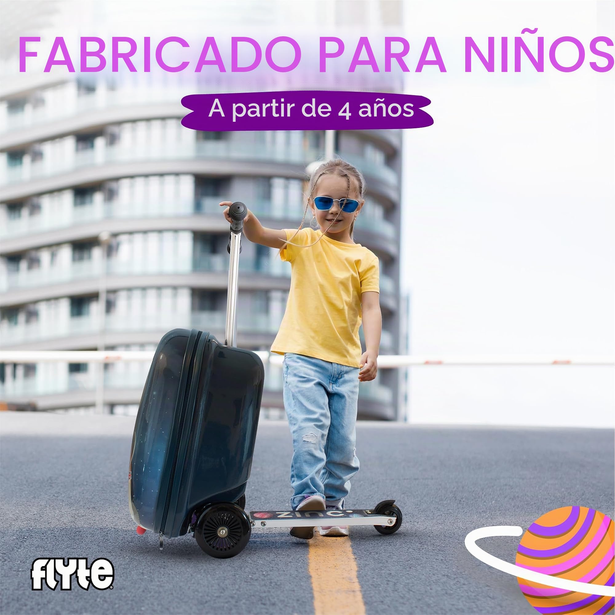 Flyte Maleta Plegable para niños, con Carcasa rígida, con Ruedas, 2 en 1, 18 Pulgadas, Capacidad de 25 litros