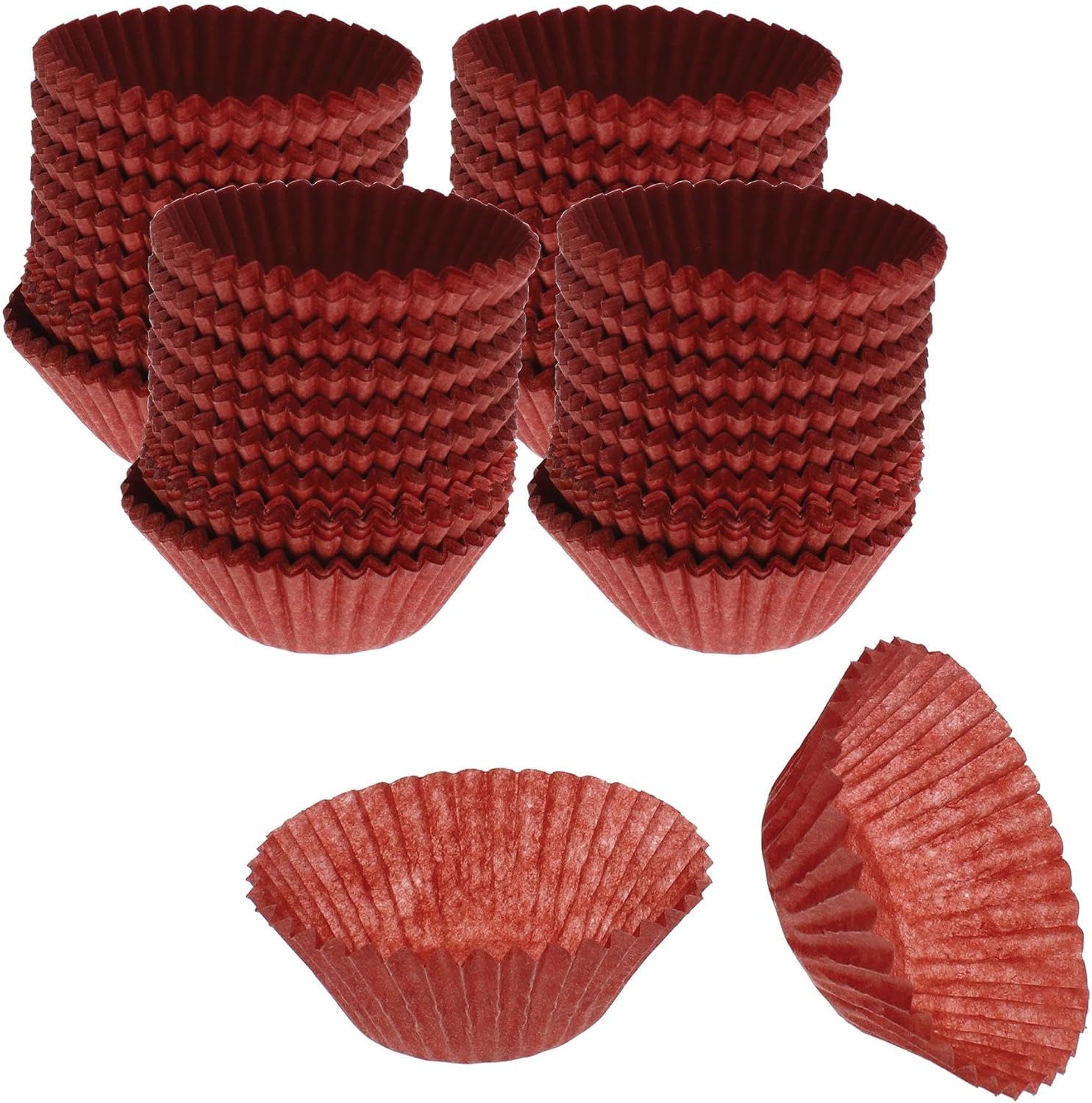 CybrTrayd No.6 Glassine Paper Approximately 5,000 Pieces – 1-1/4” Base, 7/8” Wall Candy Cups, Red