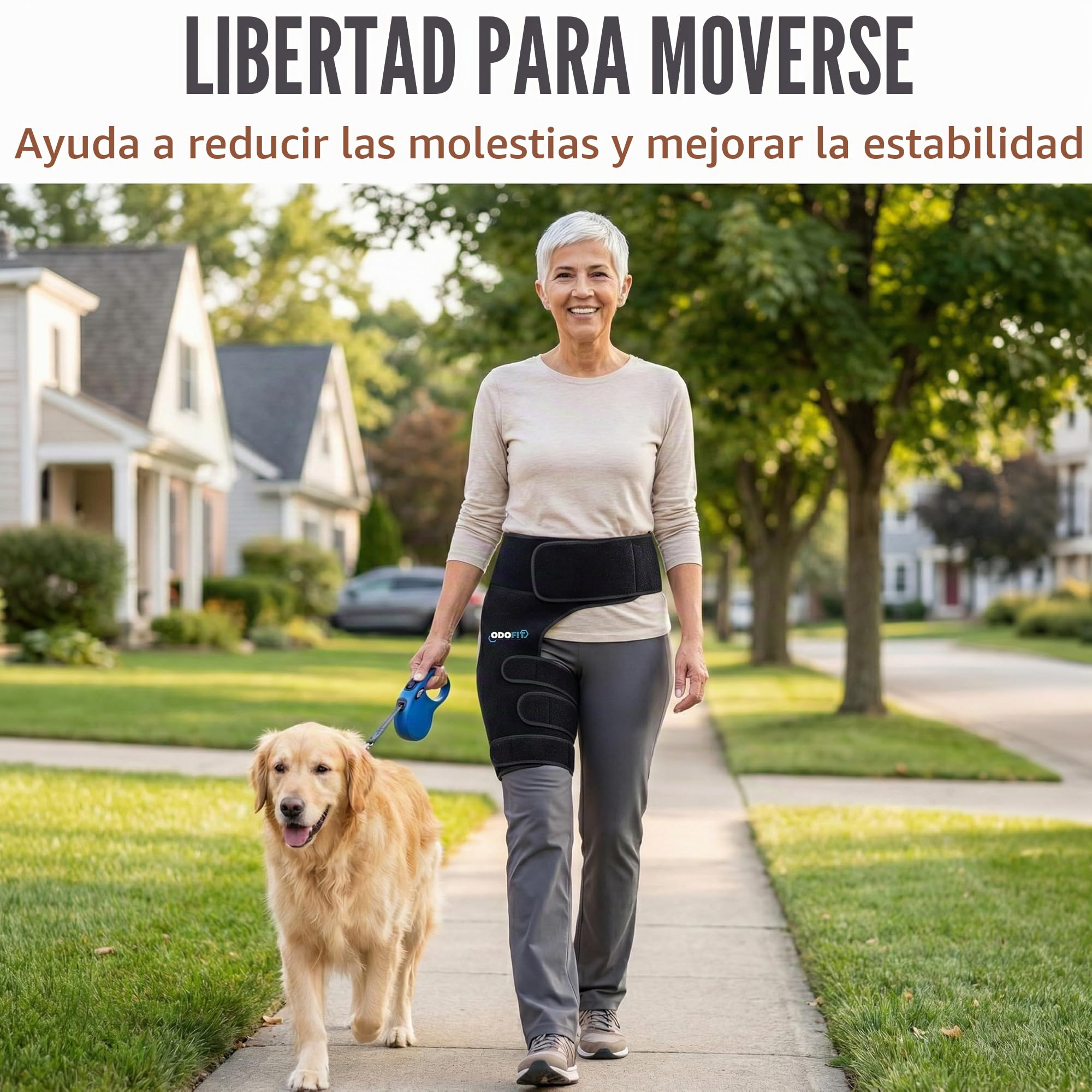 Soporte de cadera 5 en 1 para mujeres y hombres, dispositivos de alivio del dolor de ciática, ingle ajustable, envoltura de compresión flexible de cadera para un apoyo cómodo para muslos