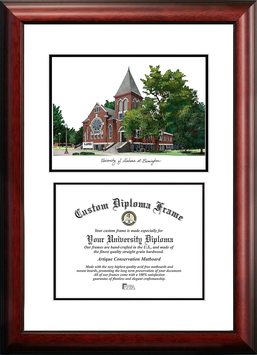 Campus Images AL995V University of Alabama, Birmingham Scholar Diploma Frame, 8.5" x 11"