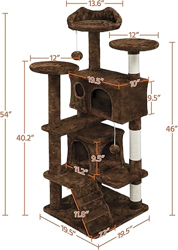 Miniatura 2 de Yaheetech 51.2 pulgadas Mueble de árbol para gato Torre Muebles para que os gatos se rasquen