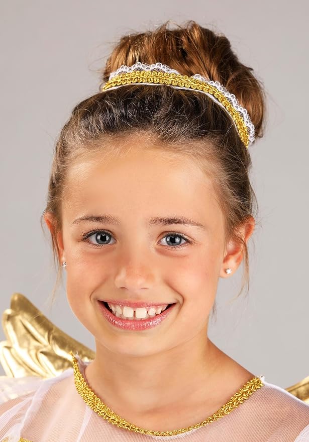 Disfraz Ángel Guardián para Niñas Blanco y Dorado miniatura 5