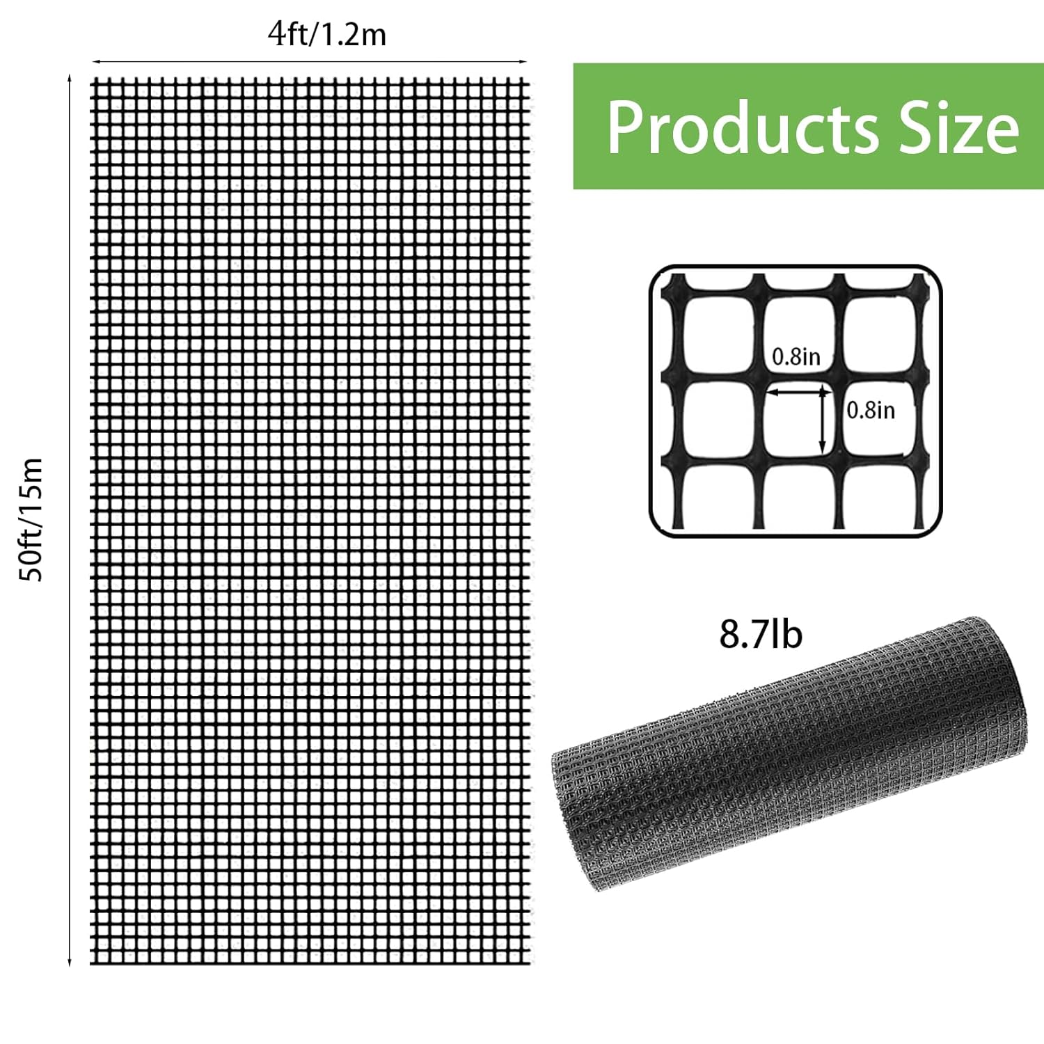 4ft x 50ft wall geogrid for retaining walls 2x2cm grid geocell geogrid polypropylene stabilization mesh, driveway & slope reinforcement, gravel grid for landscaping, terraces, parking lots 4ftx50ft 1