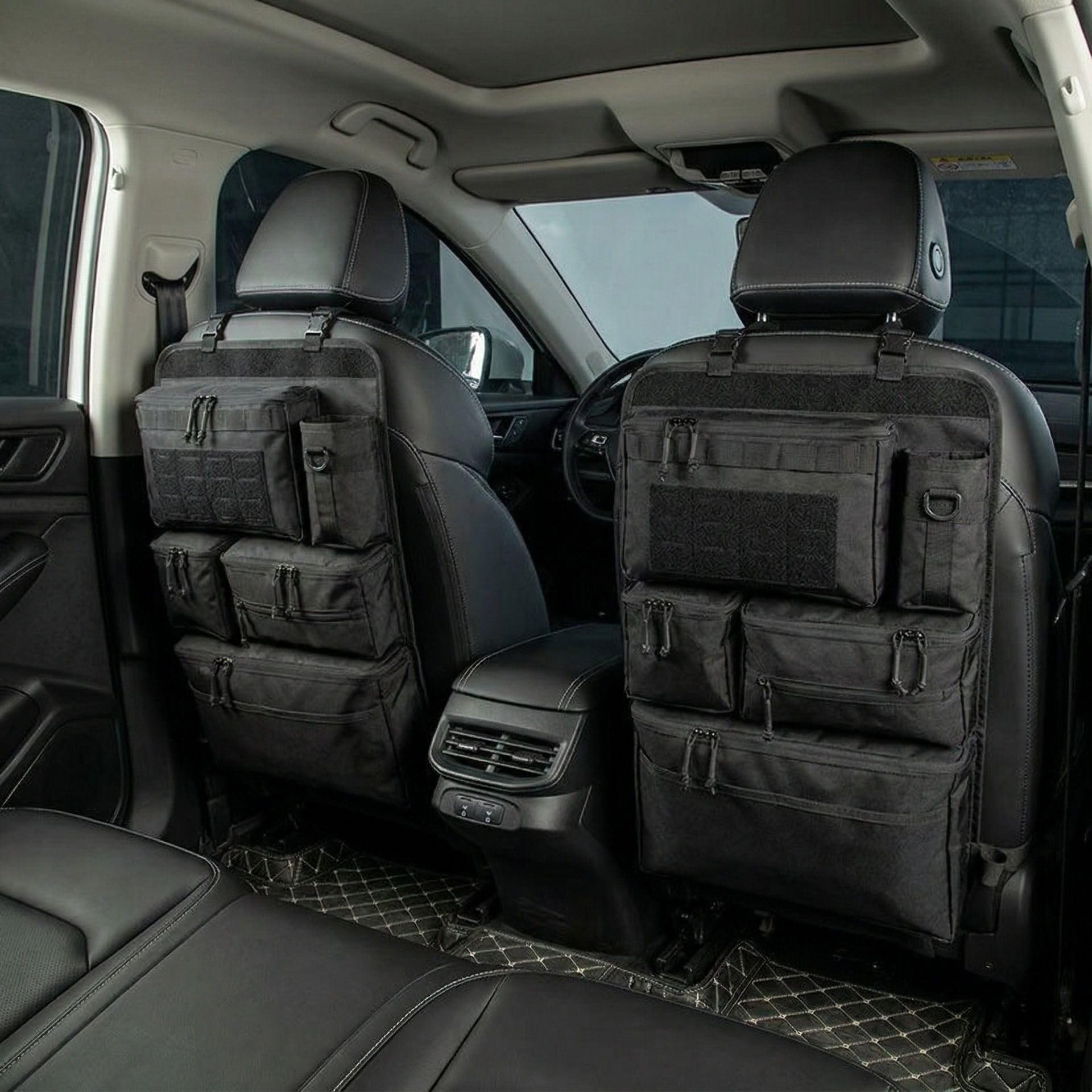 Organizador Asiento Coche para VW ID.Buzz 2022-2025, Bolsa Trasera Estable Sin Flacidez para Viajes Camping Outdoor Tela Oxford 62x42cm