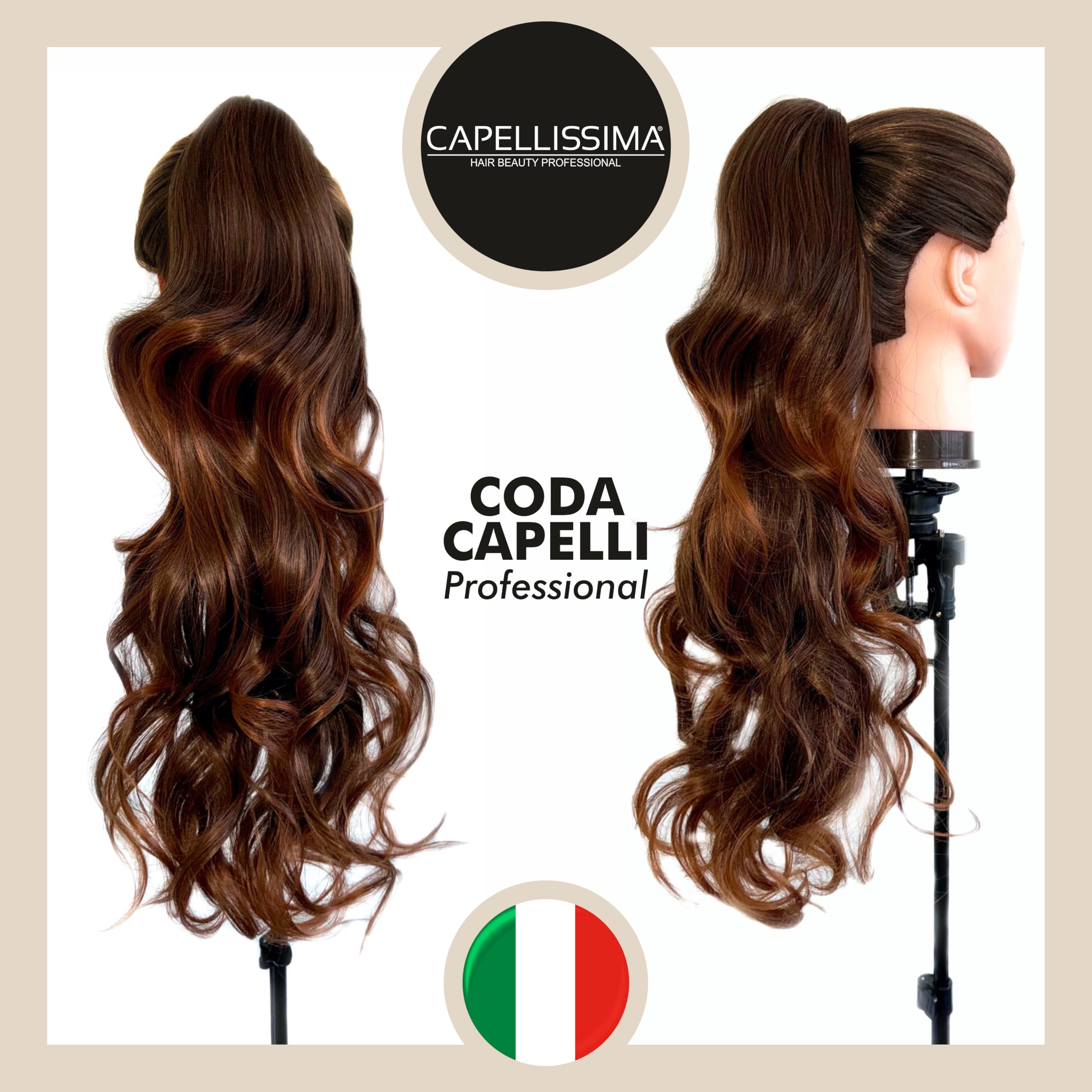Hair Tail Exstension Brown Ombre Copper Brown Natural Effect Hairpieces for Hair Wavy and Wavy Ponytail - Image 3