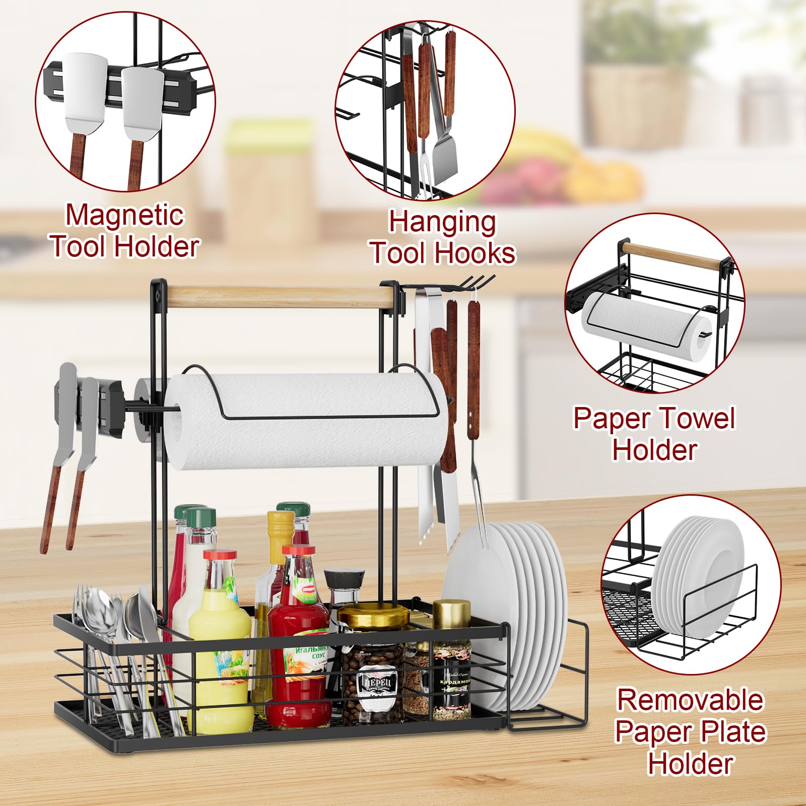 Grill Caddy con portarotolo di carta