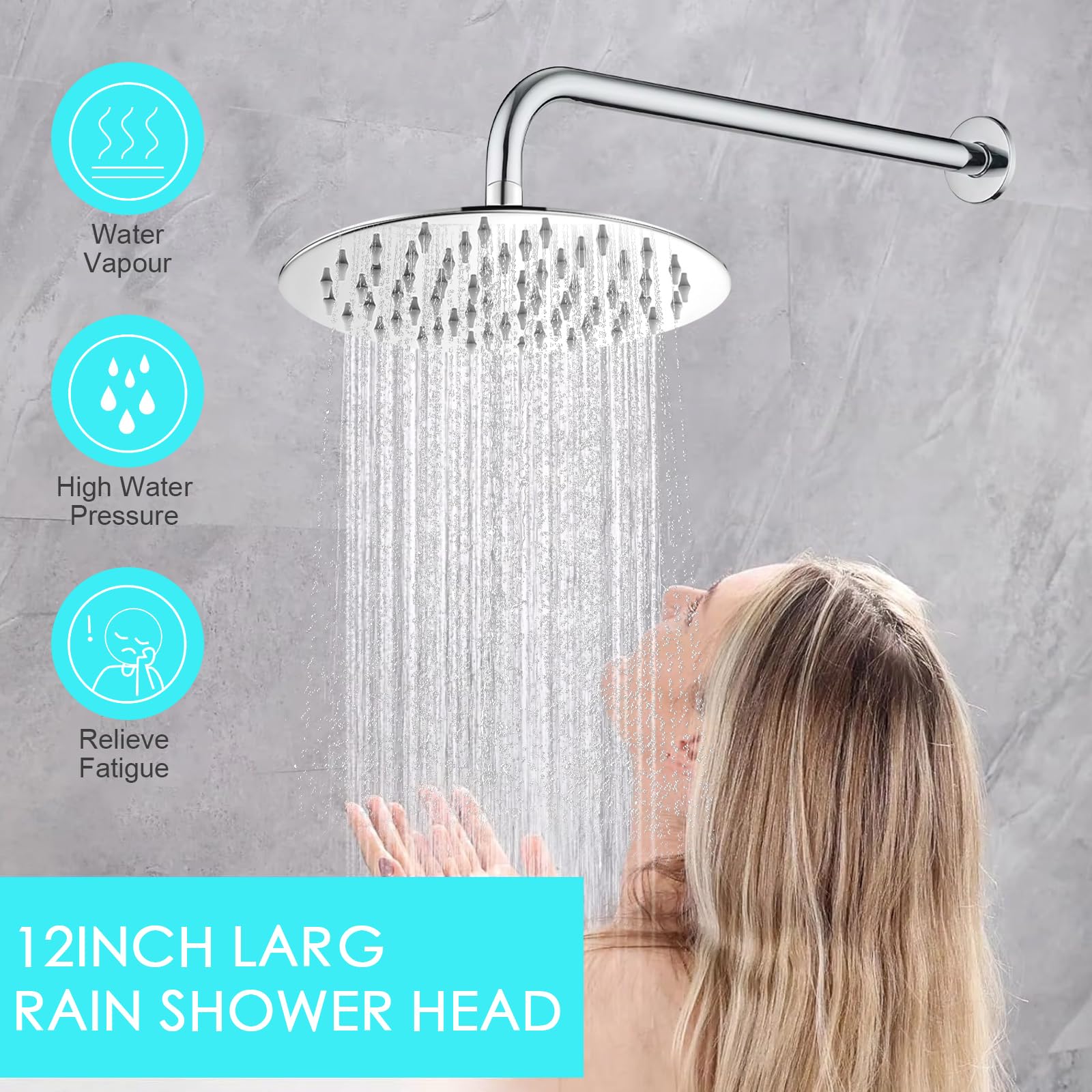 30 cm deszczownica ultra cienka wysokociśnieniowa głowica prysznicowa ze stali nierdzewnej dla luksusowego doświadczenia nad głową, idealny zamiennik do wanien spa