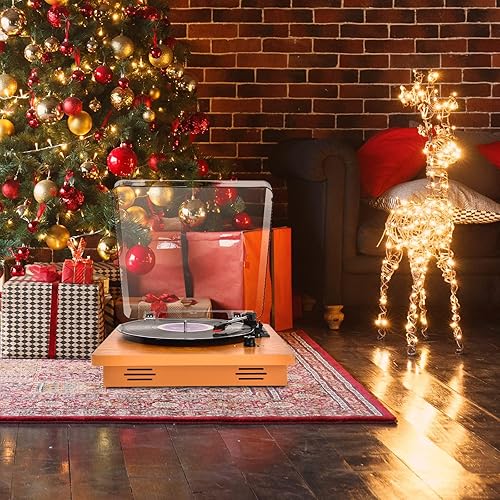 Miniatura 7 de Tocadiscos, tocadiscos de calidad de audio de nivel de pasillo, reproductor de vinilo de madera de alta calidad de 3 velocidades adecuado para