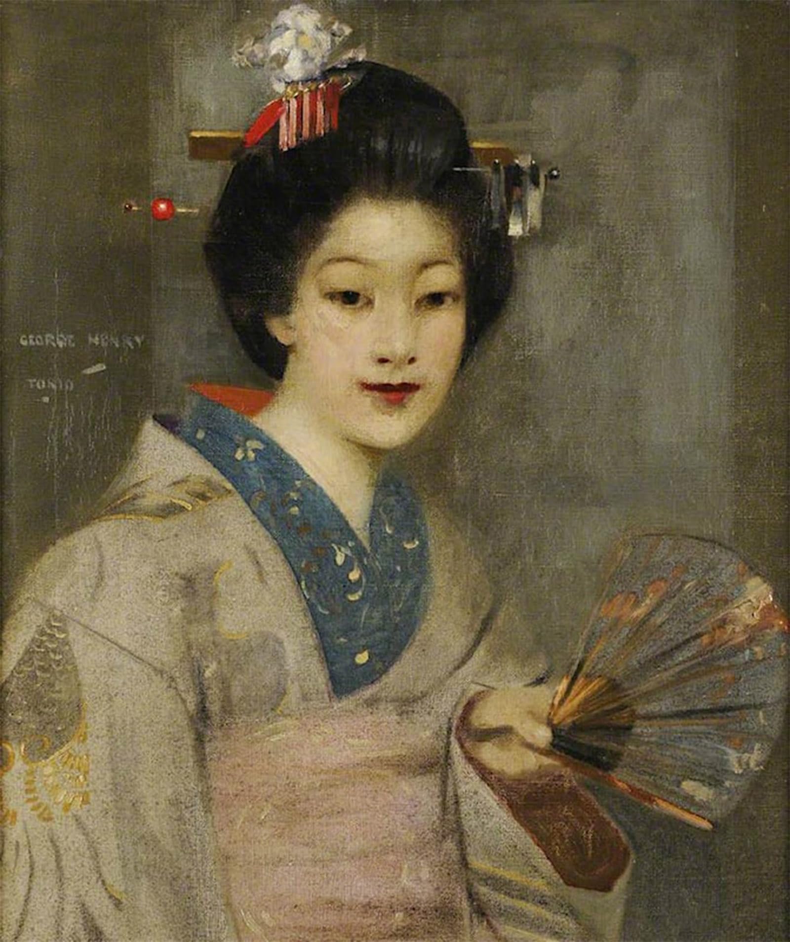 SERENDIPITP Aesthetic Poster Photo Wall Print Retro Picture the Geisha Girl by George Henry Modern Wall Artwork for Home Decor 60x90cm