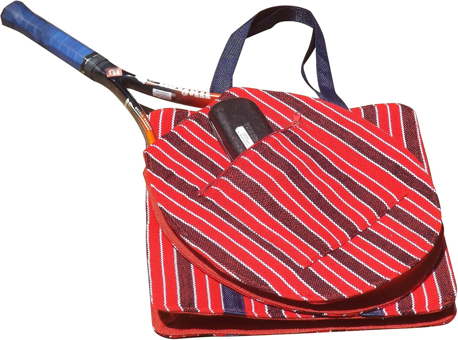 Natural-Fiber Shoulder-Style Tennis Bag