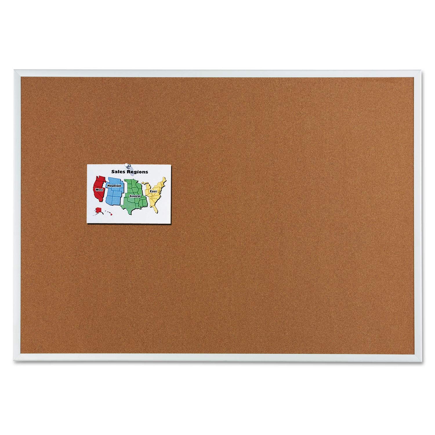 Quartet Cork Board, Bulletin Board, 4' x 3' Corkboard, Aluminum Frame (2304)