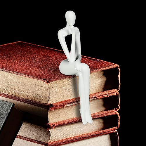 Miniatura 7 de Estatua de Thinker - Escultura de arte abstracto, figuras coleccionables de resina dorada para el hogar, sala de estar, oficina, estante, gran idea