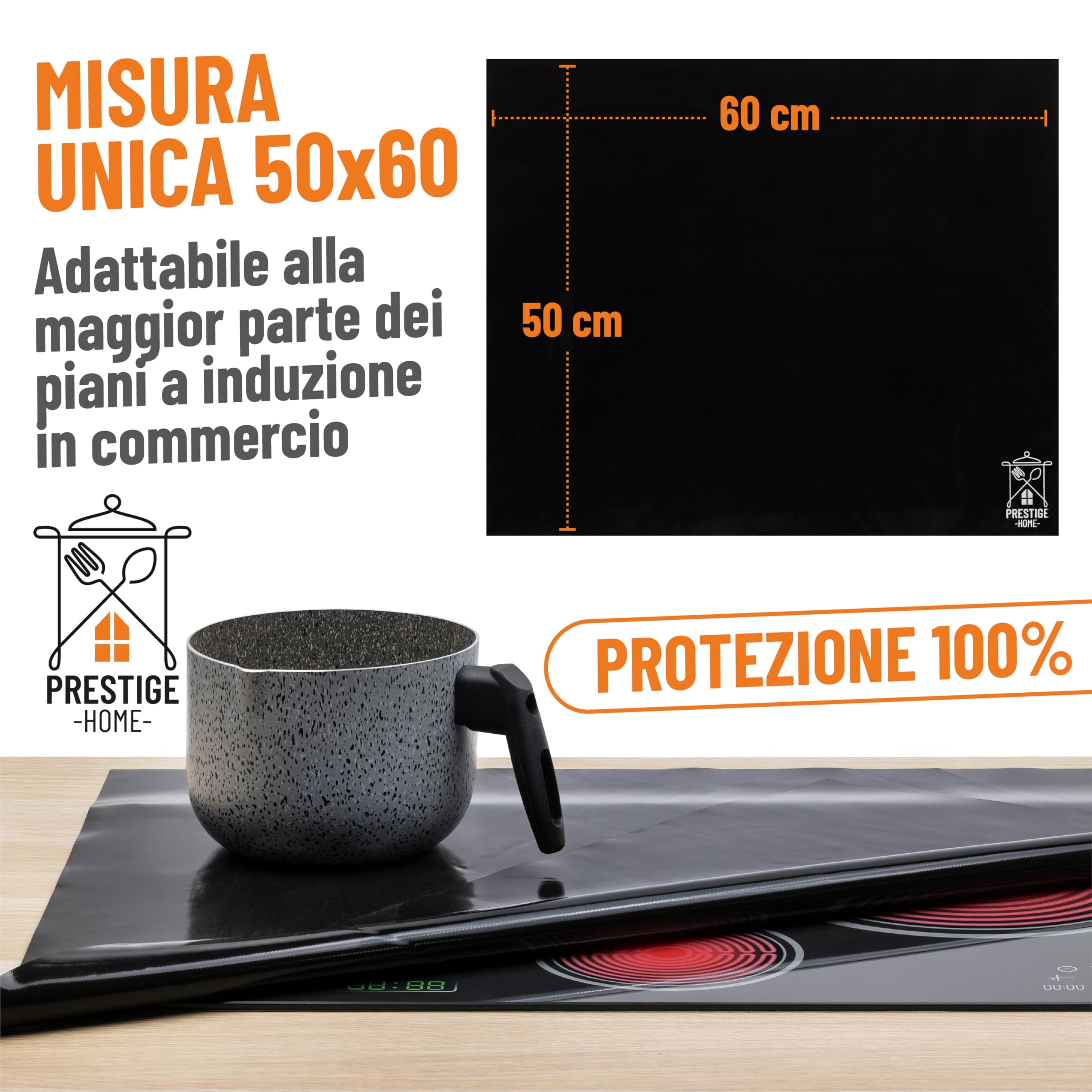 Protezione Piano Induzione, Copri Piano Induzione per Piano Cottura Cucina, Copertura 60 * 50 cm, PH001