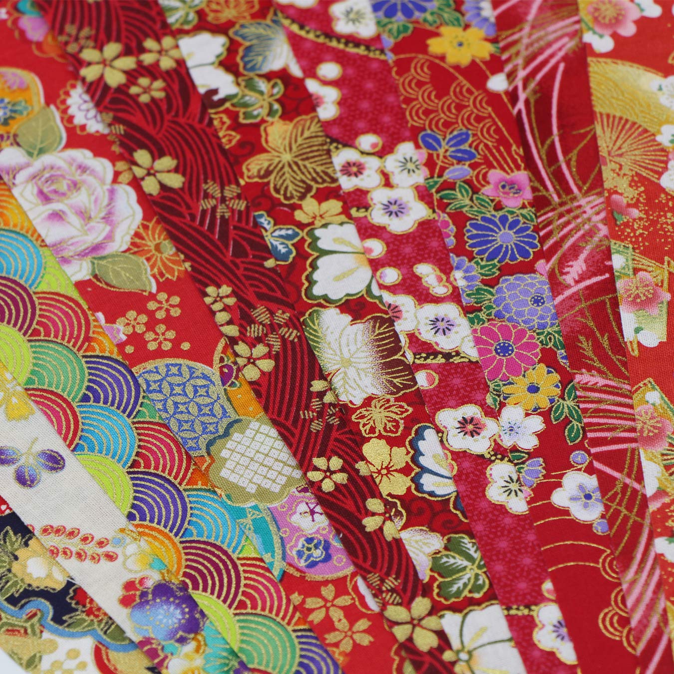 Tissu Coton Japonais 40x80cm - Lot De 5 Motifs Patchwork - DIY Couture Quilting