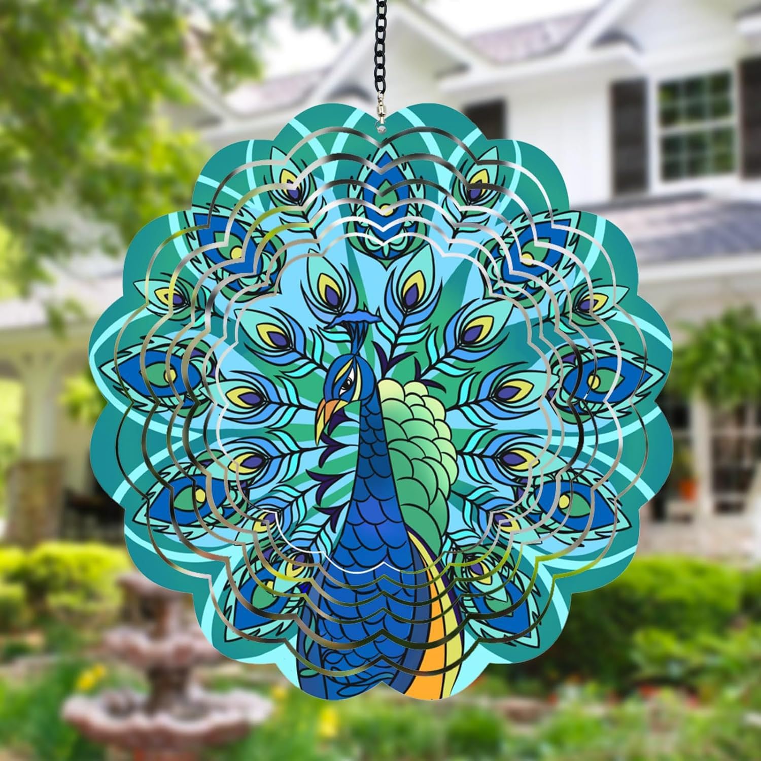 Butterfly Wind Spinners Metal Hanging Wind Spinner for Outdoor & Indoor Decorations, 30cm 3D Wind Spinner for Ornament Gifts (Multicolor)