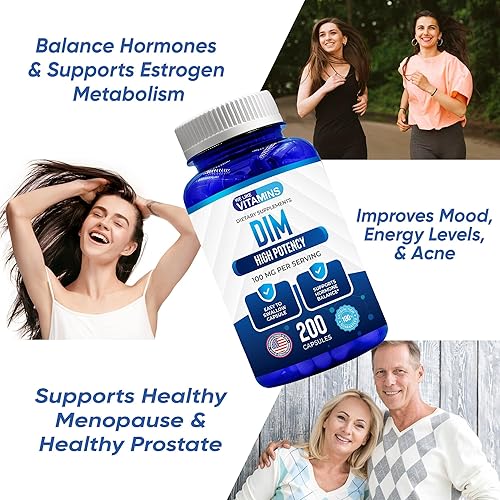 Miniatura 3 de DIM 100 mg 200 cápsulas - Suministro de 200 días - Suplemento DIM de diindolilmetano para apoyo con niveles saludables de estrógeno y hormonas