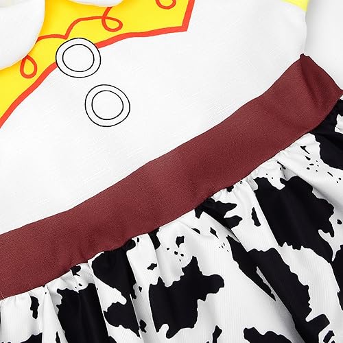 Miniatura 4 de Disfraz de vaquera para niñas, vestido de vaquera, disfraz de Jessie, fiesta de Halloween, disfraz de princesa con sombrero de vaquero rojo