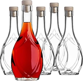 KADAX Leere Glasflaschen 250ml, 10 Stück, Likörflaschen mit Korken, Flaschen zum Befüllen von Likör, Wein und Schnaps, Dekoflaschen, Weinflaschen aus Glas