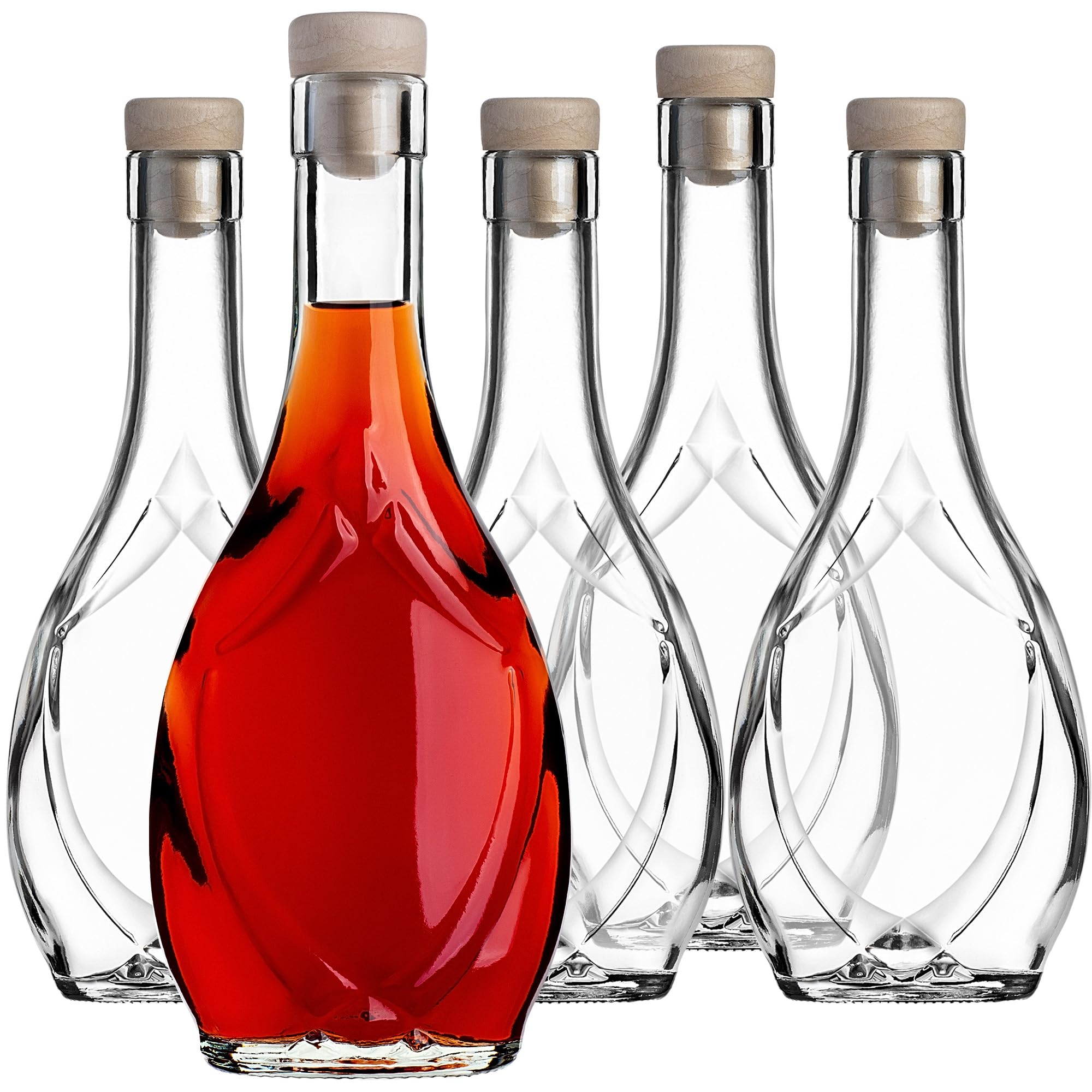 Kadax 250Ml Set Of 10 Glass Bottles 250 Ml With Corks - Empty Small Bottles For Filling Liquor, Schnapps & Gifts, Ideal For Gifting, Refillable Glass Bottles