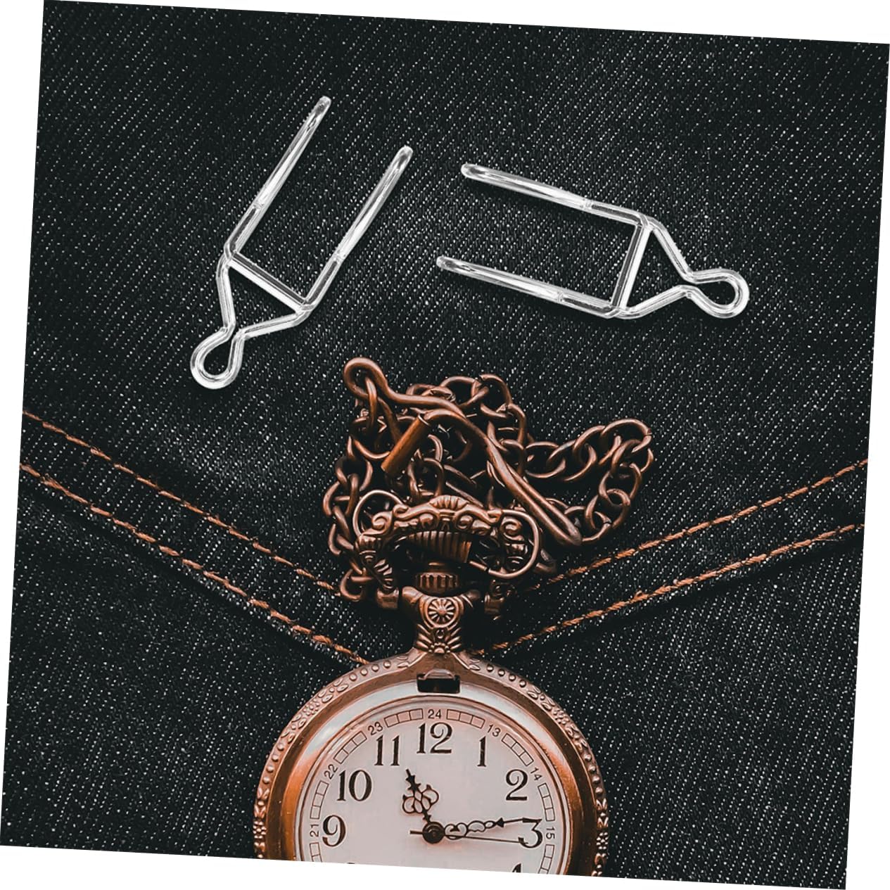 50pcs Pocket Watch Chain Clips DIY Accessories Iron Clasps for Pocket Watch Chains Easy Installation Classic Colors Versatile Metal Clasps