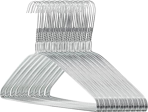 Miniatura 6 de HANGERWORLD Perchas de alambre de metal plateado de 16 pulgadas de calibre 13 para ropa (10 unidades)