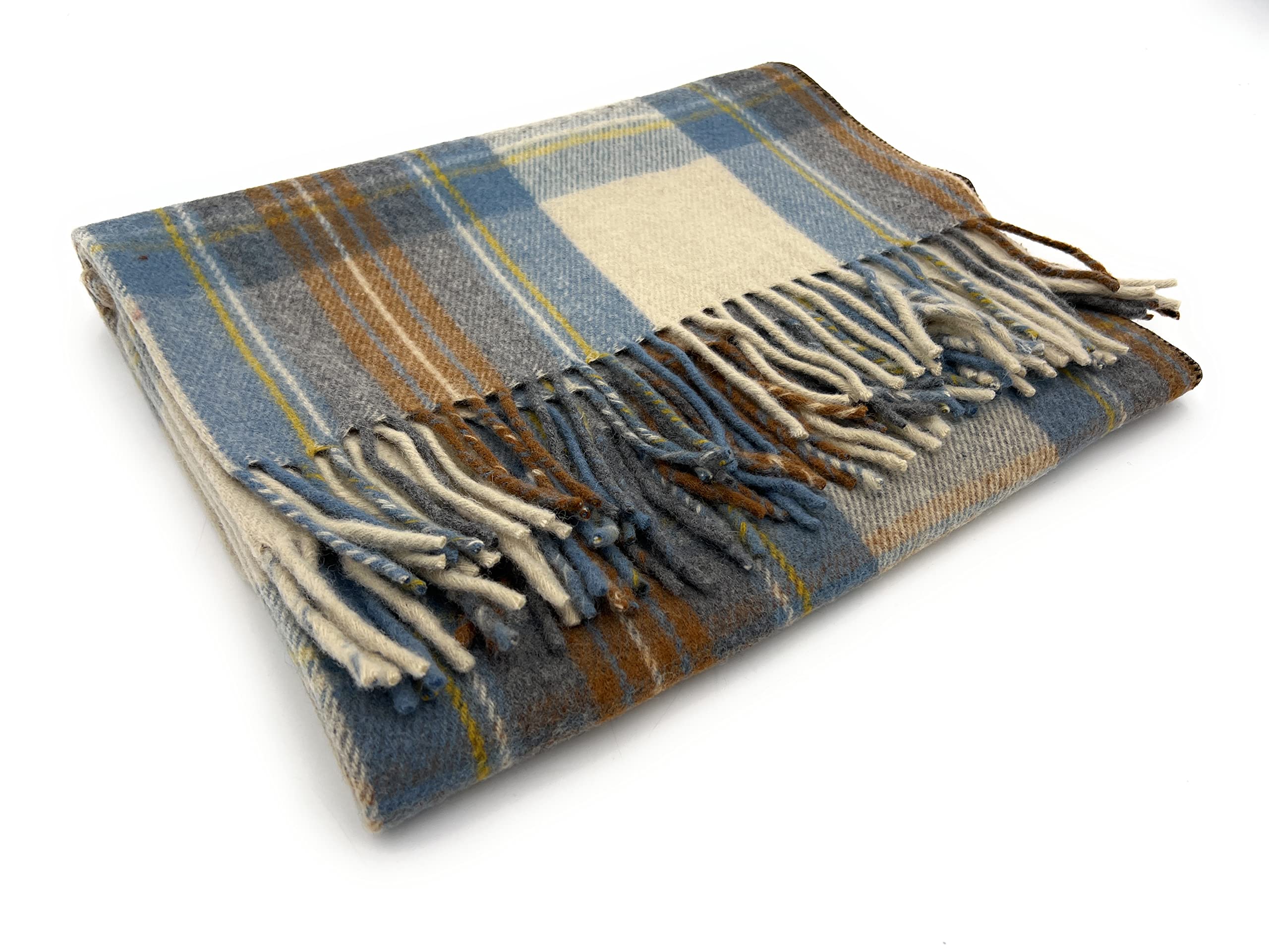 Tartan Tweeds Stewart Muted Blue Tartan Knee Travel Rug Blanket Wool (Stewart Muted Blue)