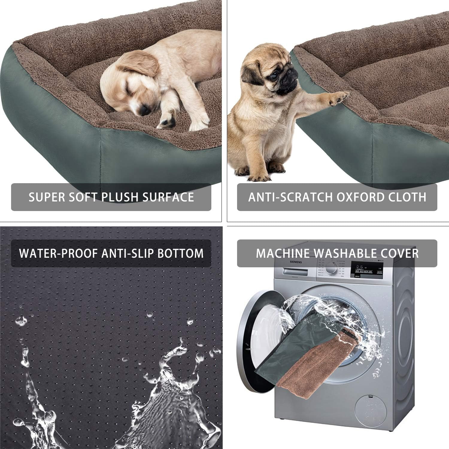 FAREYY Dog Beds for Medium/Large Dogs, Soft Blaster Dog Bed Washable Removable Cover, Dog Sofa Couch Pet Bed with Nonslip Bottom