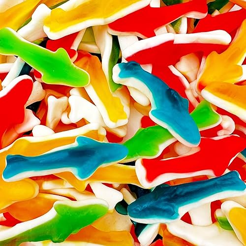 Gummy Sharks Candy | 2-Pound Bag | Assorted Flavors - Cherry, Lime, Blue Raspberry, Lemon - 32 Ounce (Pack of 1)