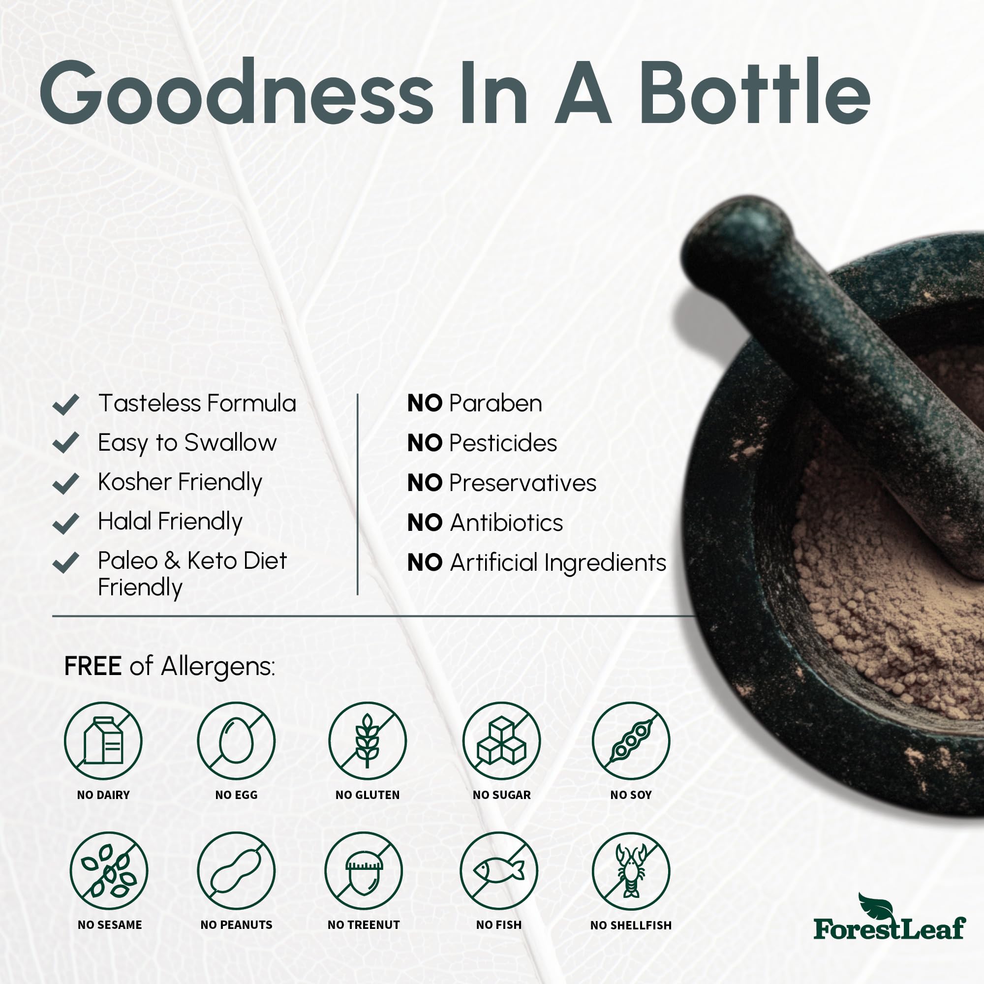 Pure Magnesium Glycinate 400mg Serving - High Absorption Magnesium Glycinate - Mag Bisglycinate for Stress, Bones, Muscles, Nerves, Relaxation & Heart Healt - 90 Capsules