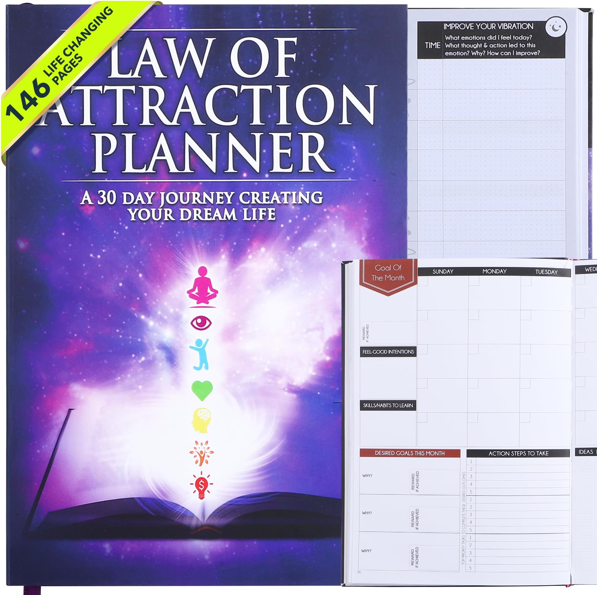 Law of Attraction Planner - A 30 Day Journey Creating Your Dream Life & Goal ...