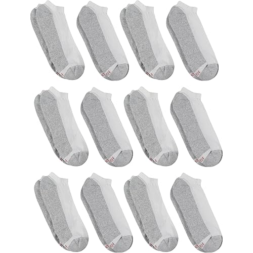 Hanes Men's Double No Show Socks 12-Pair Pack, Available in Big & Tall
