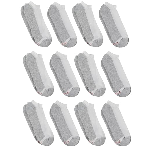 Hanes Men's Double No Show Socks 12-Pair Pack, Available in Big & Tall