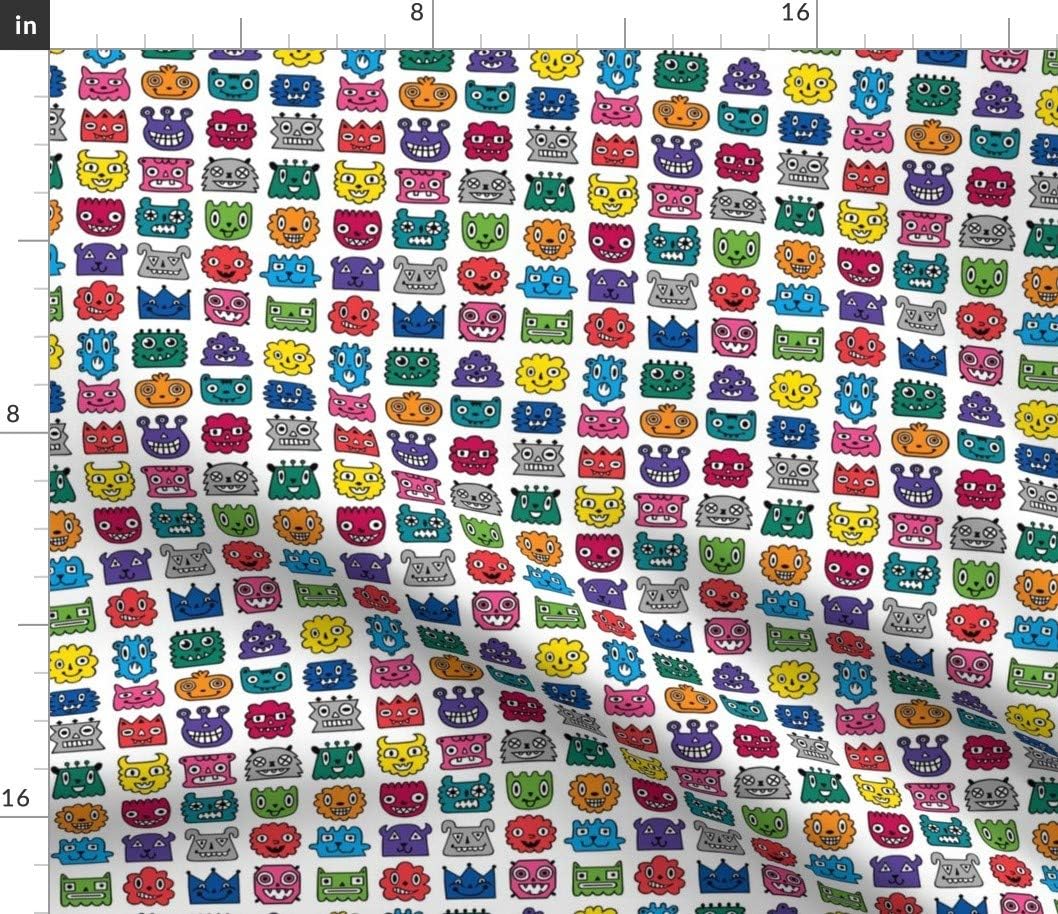 Spoonflower Fabric - Monster Kids Monsters Printed on Petal Signature Cotton Fabric by The Yard - Sewing Quilting Apparel Crafts Decor