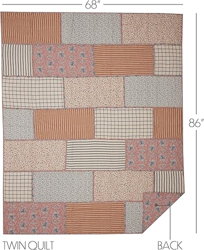 Miniatura 2 de VHC Brands Kaila Country Farmhouse - Edredón de retazos para dormitorio, tamaño individual, 68 x 86 pulgadas