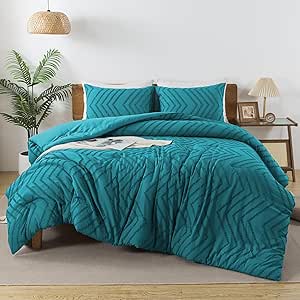 Andency Turquoise Comforter Set King Size, Boho Soft Warm Tufted ...