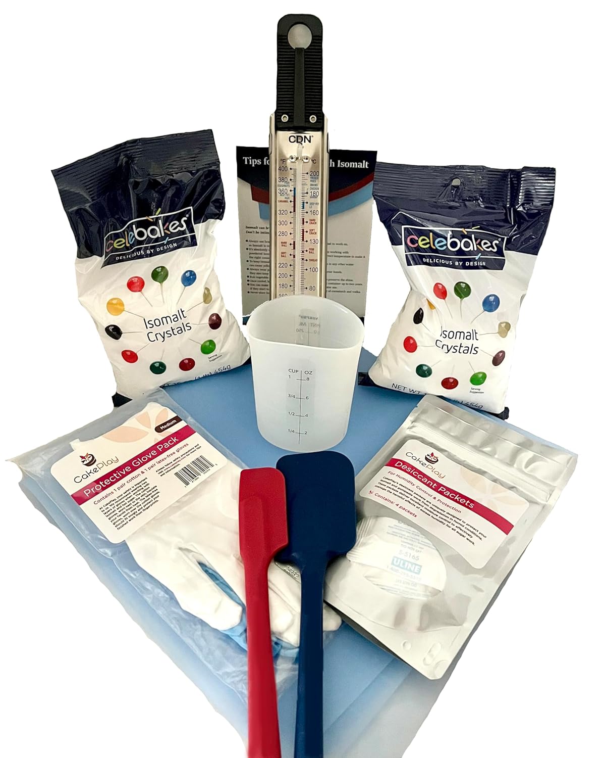 Isomalt Sugar Work Starter Kit Silicone Mat, Measuring