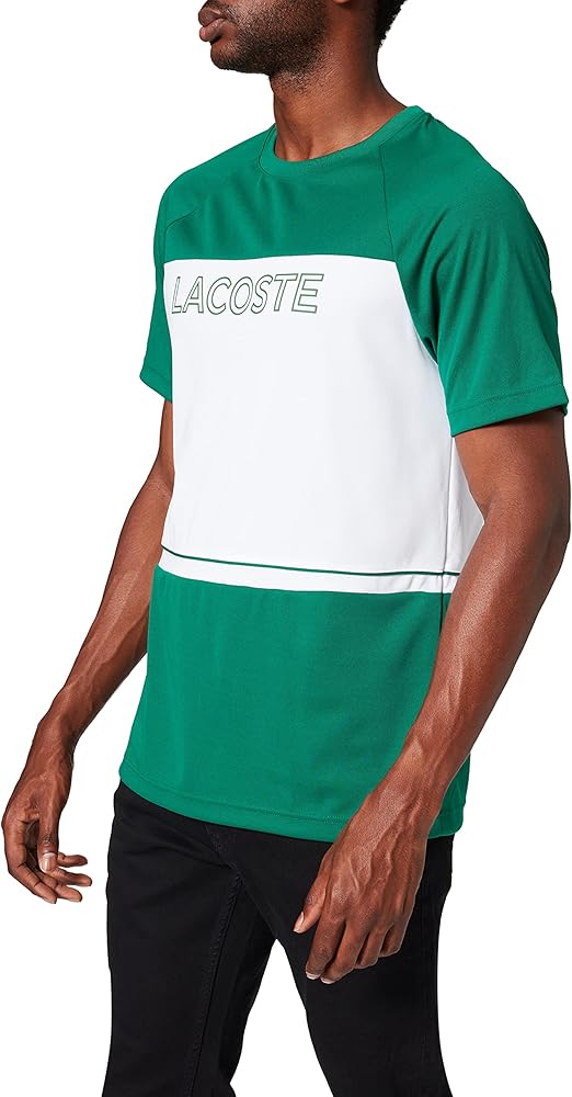 Lacoste t-shirt maglietta da uomo a maniche corte 100% poliestere TH0791A