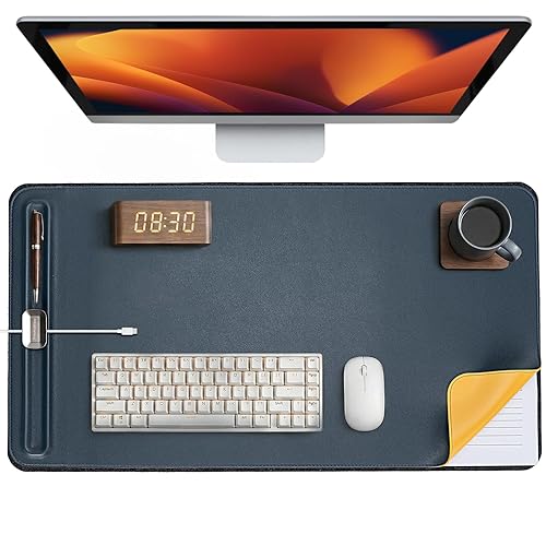 Desk Mat – Double-Sided Vegan Leather & Felt | Built-In