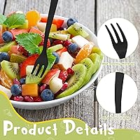 Vista 3 de Skylety 500 mini tenedores de plástico de 3.7 x 0.6 pulgadas, pequeños y pequeños, desechables, tenedores de degustación, utensilios para postres